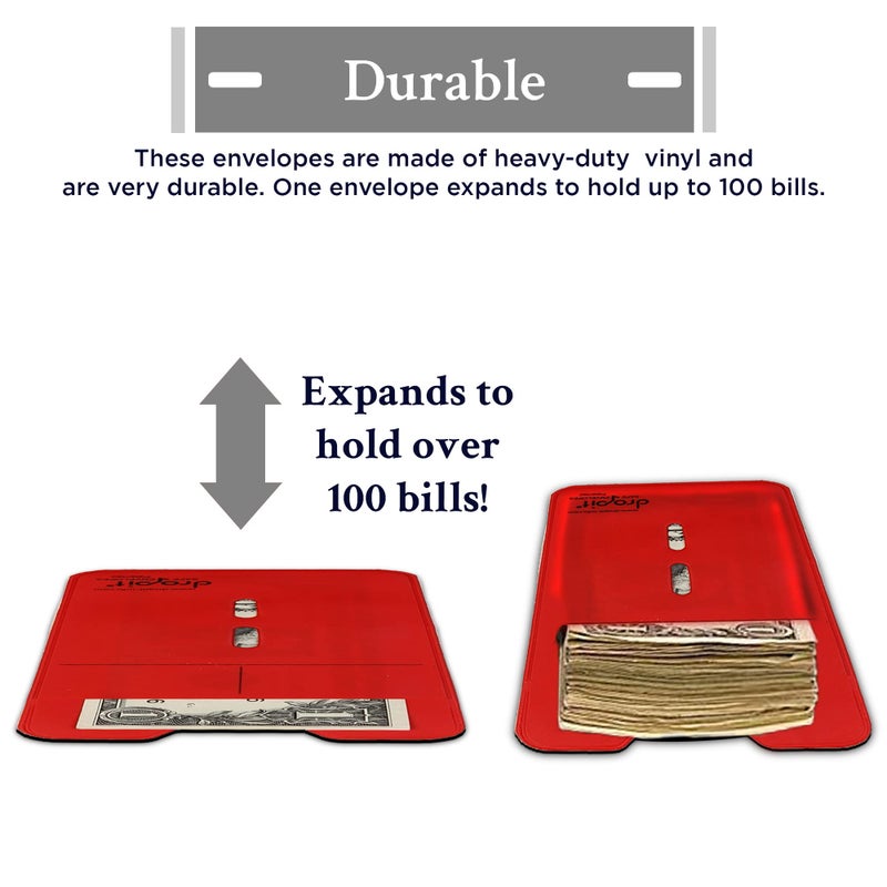 UBICON Reuseable Dropit Safe Envelope for Depositing of Currency and Money, Size 10, Yellow - Image 3